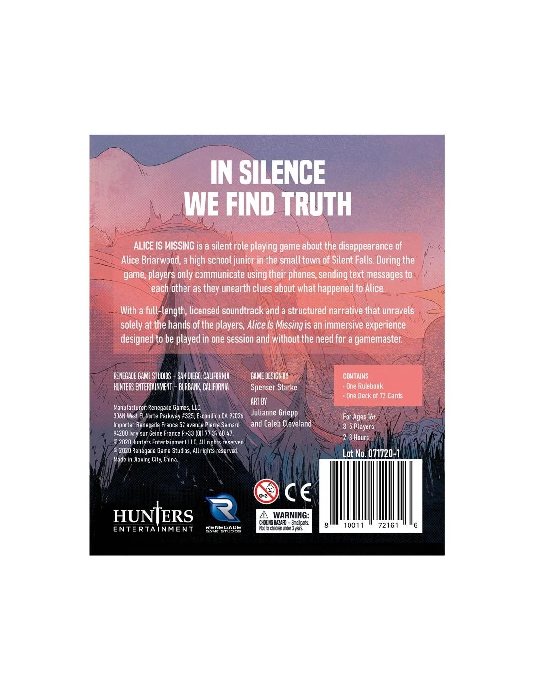 Renegade Game Studios Alice Is Missing RPG 4 Renegade Game Studios Alice Is Missing RPG - Afbeelding 2