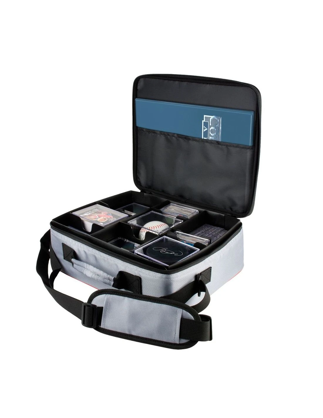 Ultra Pro Collectors Deluxe Carrying Case Silver With Red Trim 4 Ultra Pro Collectors Deluxe Carrying Case Silver With Red Trim - Afbeelding 2