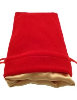 Dice Bag Red Velvet Dice Bag With Gold Satin Lining 4x6