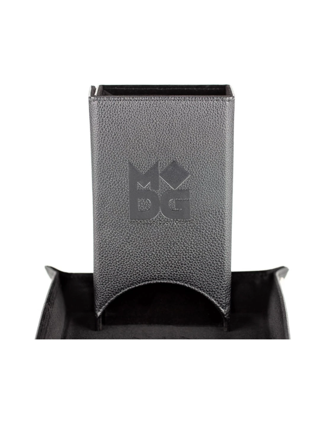Fold Up Leather Dice Tower Black 3 Fold Up Leather Dice Tower Black