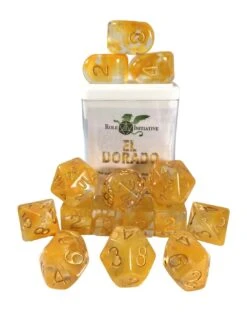 Polyhydral Diceset - 15 Dice: Diffusion El Dorado