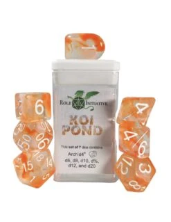Polyhydral Diceset - 7 Dice: Diffusion Koi Pond
