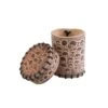 Skully Beige Leather Dice Cup -Spel Speelgoed Winkel skully beige leather dice cup